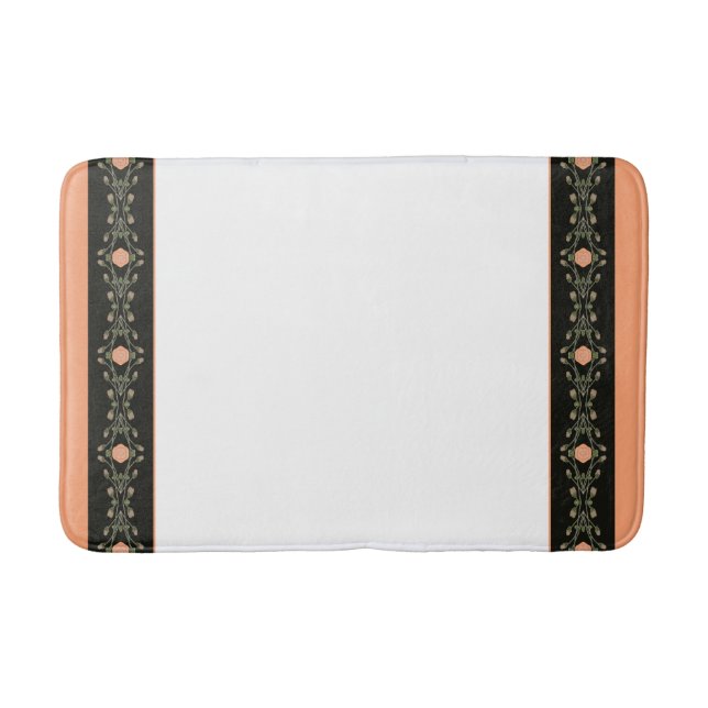 Tapis De Bain Noir Et Blanc Avec Pêche (Devant)