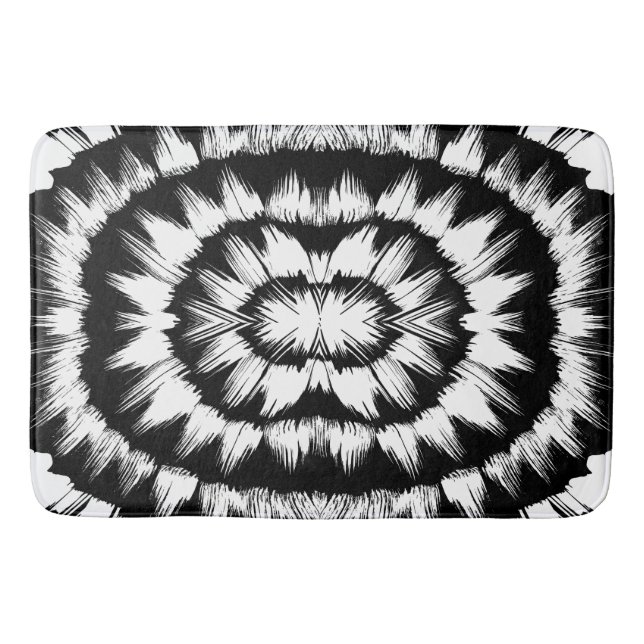 Tapis De Bain Noir et blanc brossé (Devant)