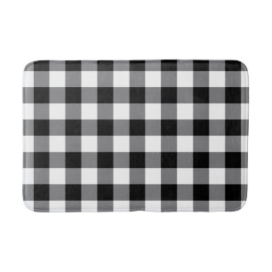 Tapis De Bain Noir Et Blanc En vichy