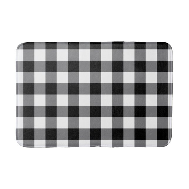 Tapis De Bain Noir Et Blanc En vichy (Devant)