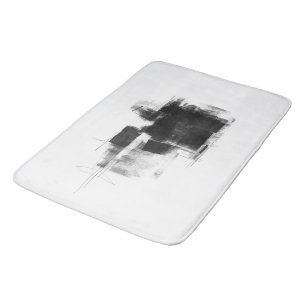 Tapis De Bain Noir et blanc minimaliste Art Abstrait Nr111