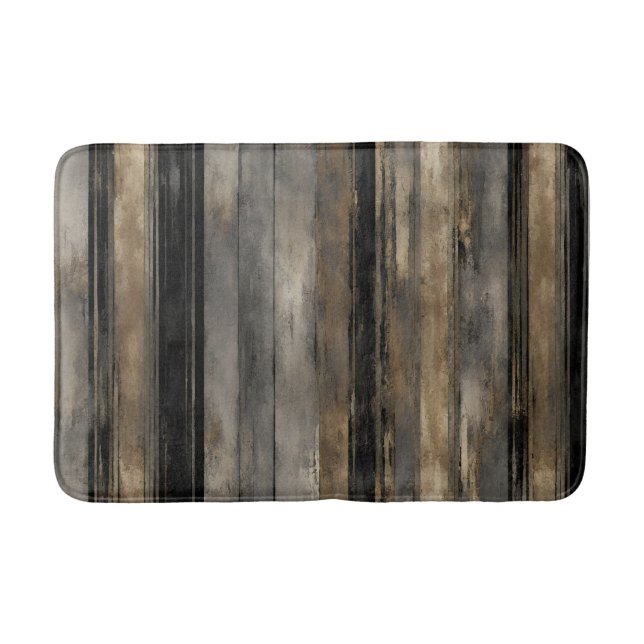 Tapis De Bain Noir et Gris en relief (Devant)