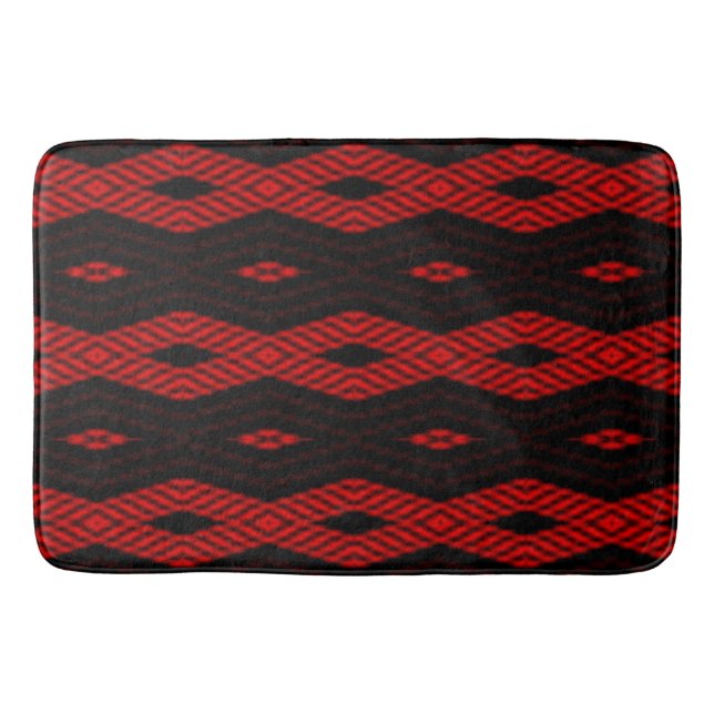 Tapis De Bain Noir et rouge croisé (Devant)