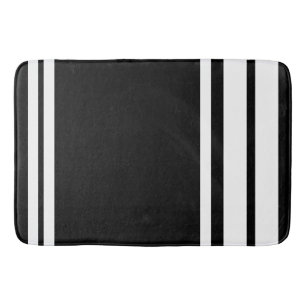 Tapis De Bain Noir : Lignes modernes en Blancs