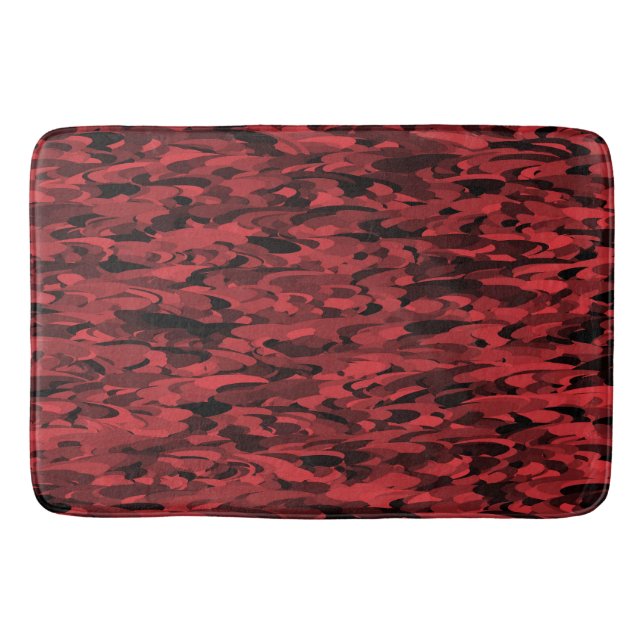 Tapis De Bain Noir rouge Motif Abstrait (Devant)