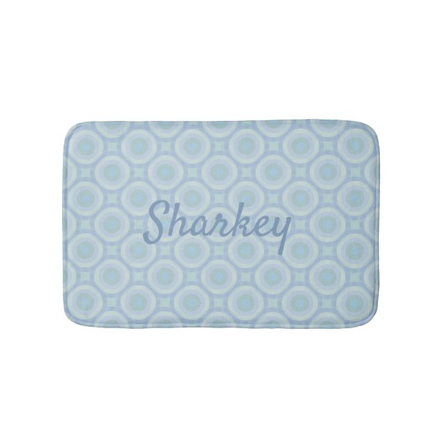 Tapis De Bain Nom bleu sur Overlapping Ocean Bubbles (Devant)