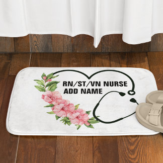 Tapis De Bain Nom de l'infirmière étudiante-inscrite-ancienne