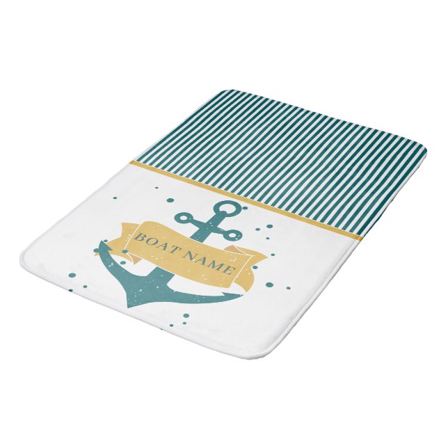 Tapis De Bain Nom du bateau nautique Personnalisé (Angle)
