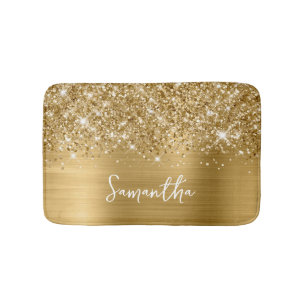 Tapis De Bain Nom du glamour doré Glittery