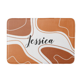 Tapis De Bain Nom du modèle de forme géométrique moderne brun