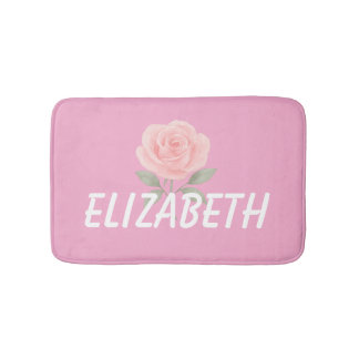 Tapis De Bain Nom Fleur Rose Rose 