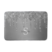 Nom Monogramme Paillettes Argentées