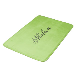 Tapis De Bain Nom personnalisé couleur chaux simple