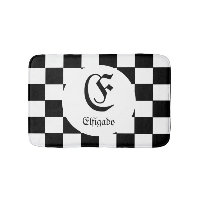 Tapis De Bain Nom personnalisé du joueur d'échecs initial (Devant)
