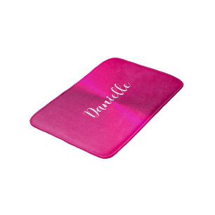 Tapis De Bain Nom personnalisé en faux métal rose