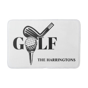 Tapis De Bain Nom personnalisé Golf
