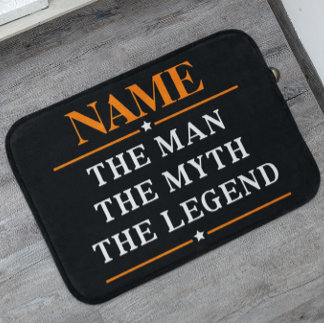 Tapis De Bain Nom Personnalisé L'Homme Le Mythe La Légende