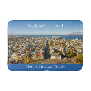Tapis De Bain Nom personnalisé Reykjavik Islande