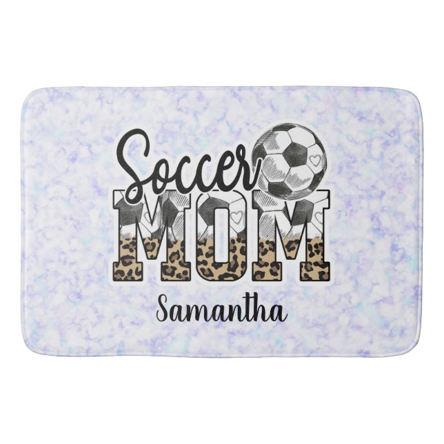 Tapis De Bain Nom personnalisé Soccer Maman | Fête des mères (Devant)