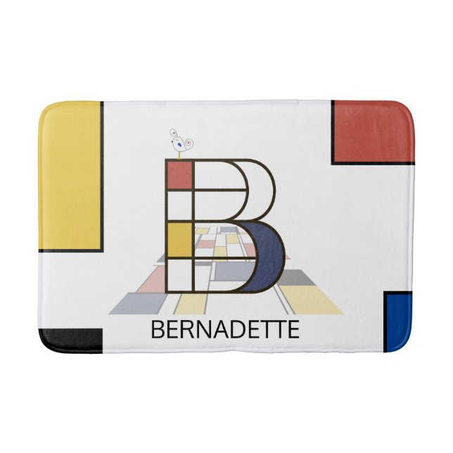 Tapis De Bain Noplasticisme incroyable Art Monogramme. Lettre B (Devant)