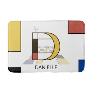 Tapis De Bain Noplasticisme incroyable Art Monogramme. Lettre D