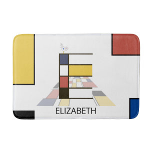 Tapis De Bain Noplasticisme incroyable Art Monogramme. Lettre E