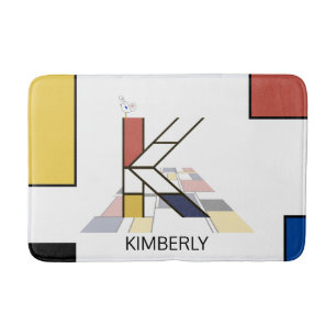 Tapis De Bain Noplasticisme incroyable Art Monogramme. Lettre K