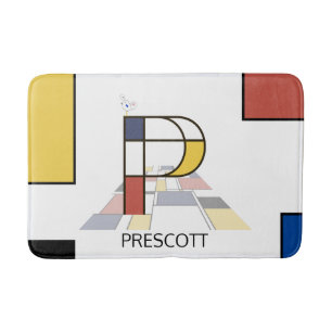 Tapis De Bain Noplasticisme incroyable Art Monogramme. Lettre P