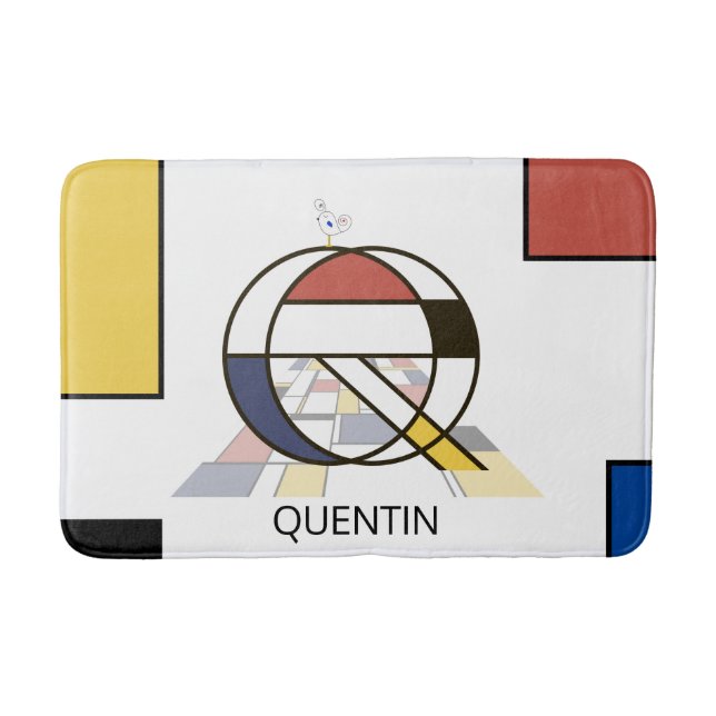 Tapis De Bain Noplasticisme incroyable Art Monogramme. Lettre Q (Devant)