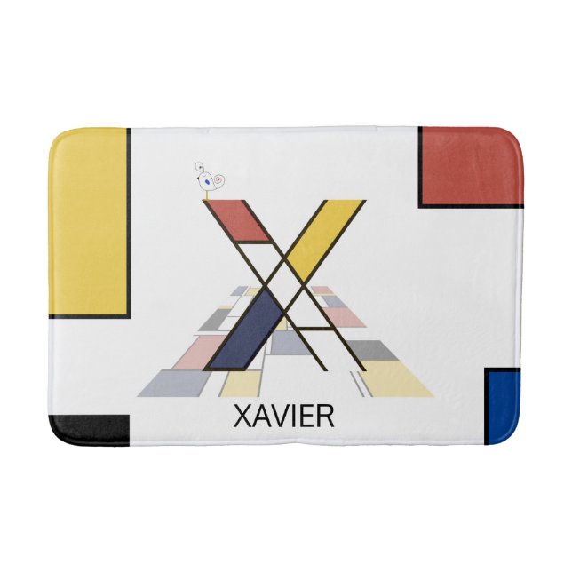 Tapis De Bain Noplasticisme incroyable Art Monogramme. Lettre X (Devant)
