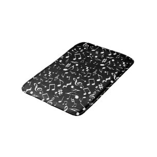 Tapis De Bain Notes de musique blanche classique et simple sur l