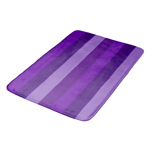 Tapis De Bain Nuances de rayures violettes (Angle)