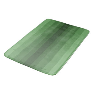 Tapis De Bain Nuances minimalistes des bandes de dégradé vert