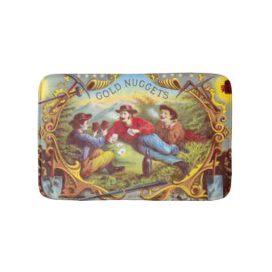 Tapis De Bain Nuggets d'or Antique Étiquette Cigar