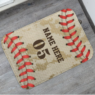 Tapis De Bain Numéro de base-ball Vintage personnalisé Rétro