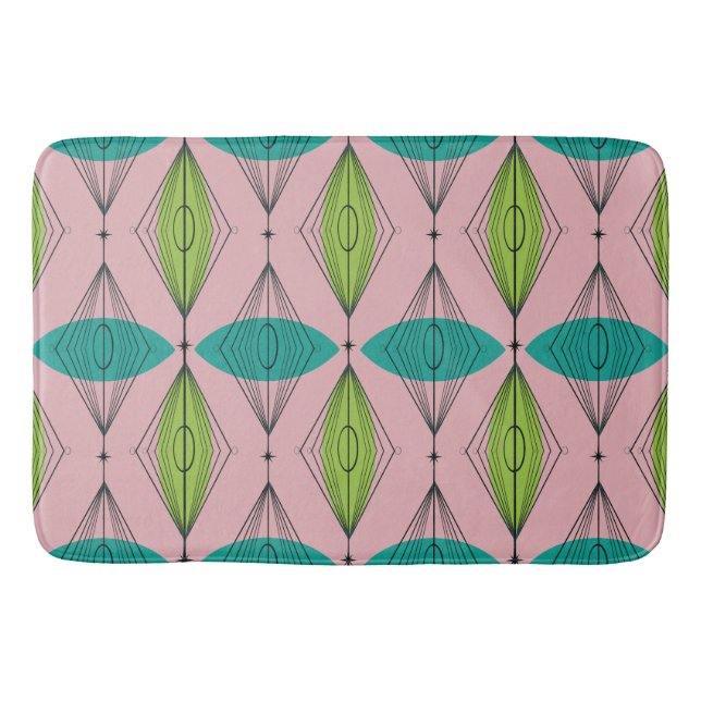 Tapis De Bain Obée rose atomique & Starburts Mat de bain (Devant)