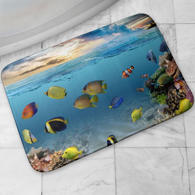 Tapis De Bain Océan Corail Reef Poisson tropical (Créateur téléchargé)