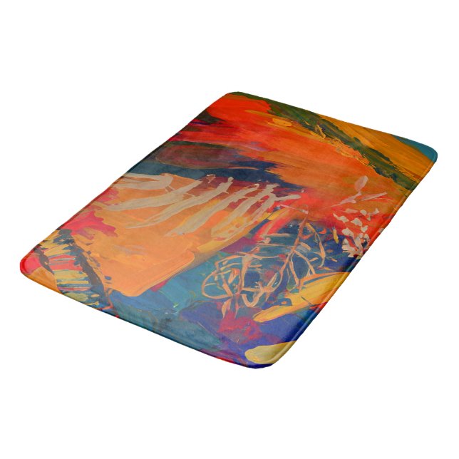 Tapis De Bain Oeuvre Abstraite moderne Boho (Angle)