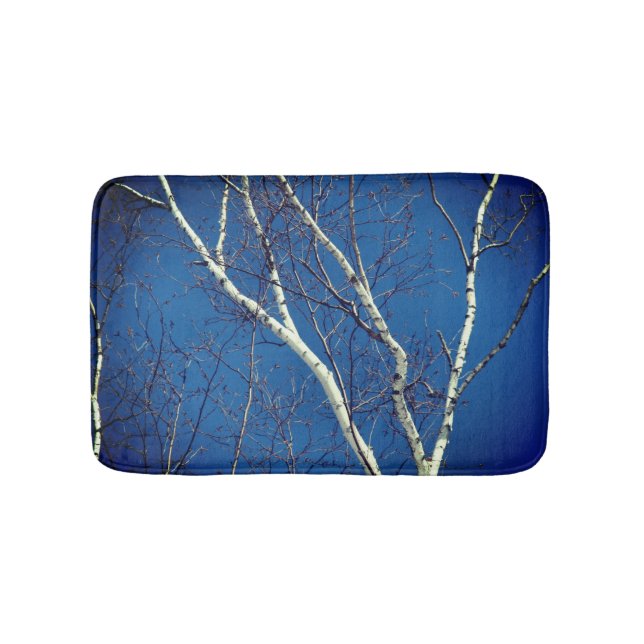 Tapis De Bain Oiseau blanc contre le ciel bleu (Devant)