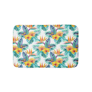 Tapis De Bain Oiseau du paradis et du motif d'orchidée