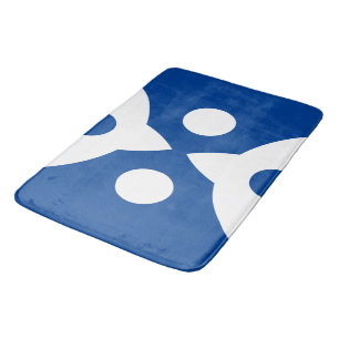 Tapis De Bain Oiseaux Abstraits Gras Design simple Bleu profond