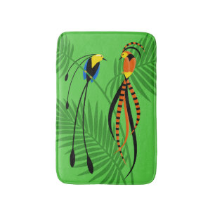 Tapis De Bain Oiseaux colorés et lumineux du paradis
