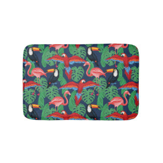 Tapis De Bain Oiseaux Tropicaux Aux Couleurs Lumineuses