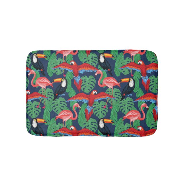 Tapis De Bain Oiseaux Tropicaux Aux Couleurs Lumineuses (Devant)
