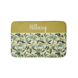 Tapis De Bain Olive Branch Monogram Name 