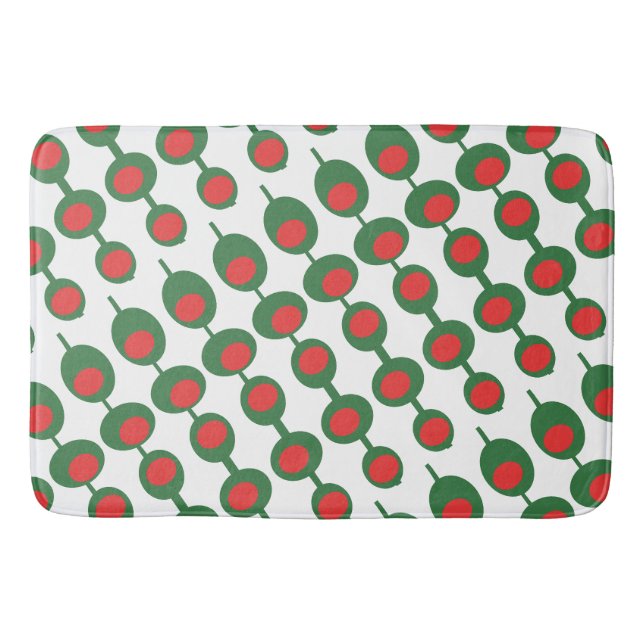 Tapis De Bain Olives atomiques Motif du milieu du siècle (Devant)