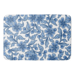 Tapis De Bain Omphalodes Floral Bleu