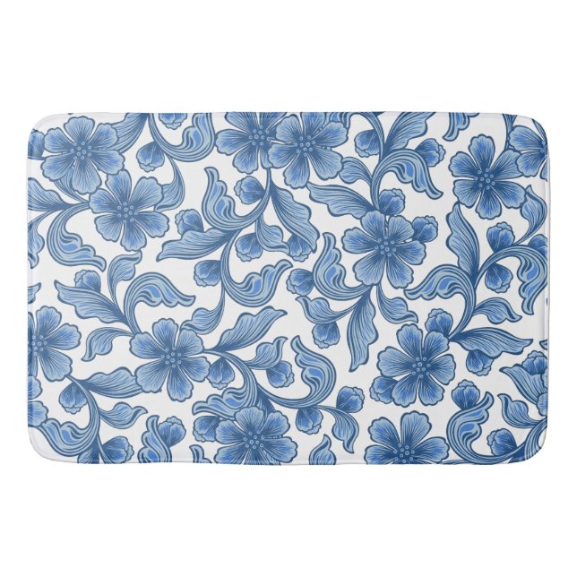 Tapis De Bain Omphalodes Floral Bleu (Devant)