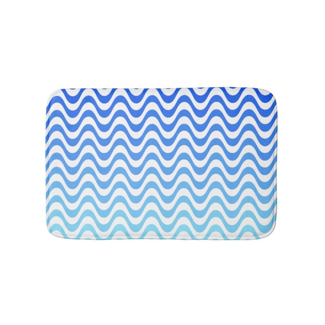 Tapis De Bain Ondes bleues dégradantes (Devant)