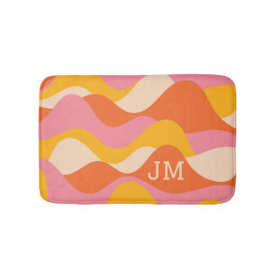 Tapis De Bain Ondes orageuses de style rétro